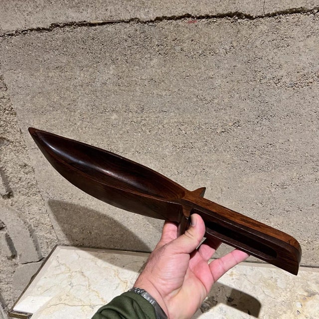 Modern 1970s Souza Rio Handmade Brazilian Jacaranda Rosewood Bowl For Sale - Image 3 of 12