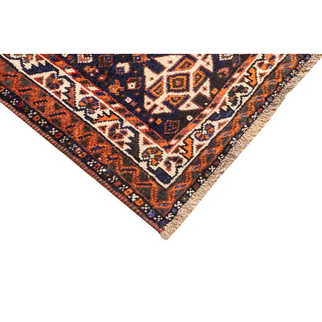 Vintage Hand-Knotted Persian Qashqai Rug 3'11" X 5'4" For Sale In Washington DC - Image 6 of 17