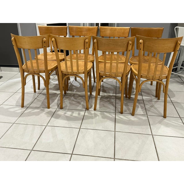 Vintage French Bistro Chairs, 1960s, Set of 8 For Sale - Image 4 of 15