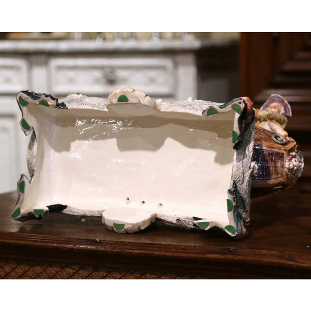 Early 20th Century French Barbotine Venetian Boat Figural Centerpiece For Sale - Image 12 of 13