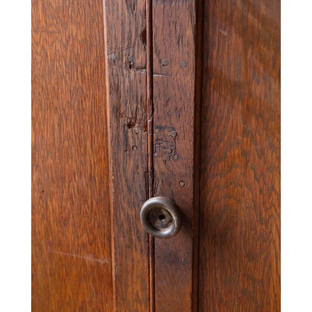 Antique Oak School Locker Armoire For Sale - Image 4 of 18