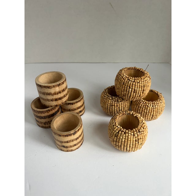 Tribal Vintage Tribal Napkin Rings 8 Pieces For Sale - Image 3 of 5