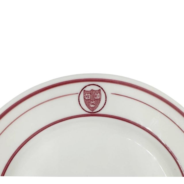 White Vintage Harvard University Veritas Plate 7.25"d For Sale - Image 8 of 9