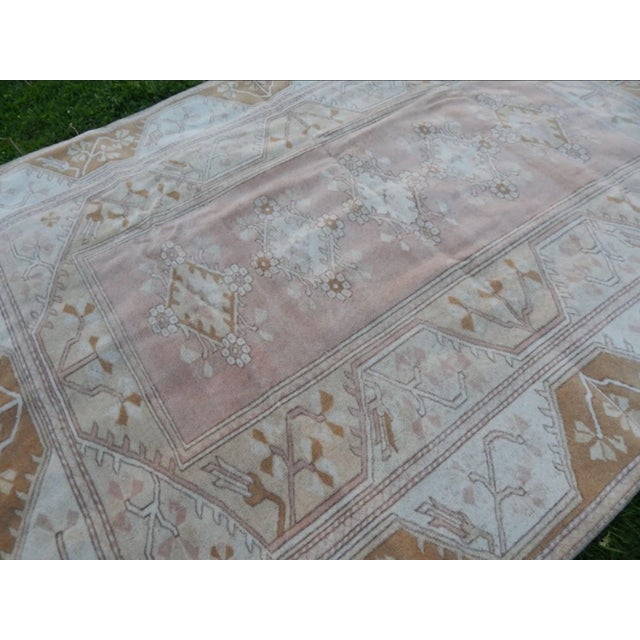 1970s Distressed Vintage Oushak Rug - 6′4″ × 8′9″ For Sale - Image 5 of 12