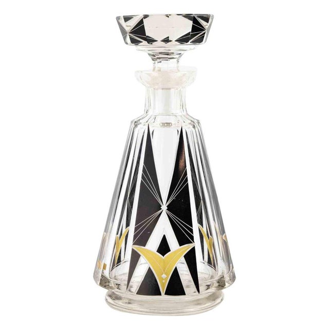 Art Deco Czech Glass Carafe attributed to Karel Palda, 1930s For Sale - Image 6 of 6