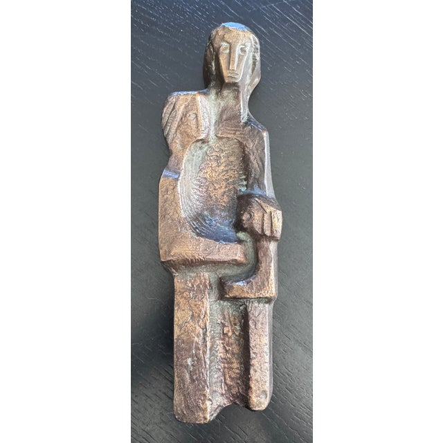 Brown Cubist Bas-Relief, 1950s, Bronze For Sale - Image 8 of 8