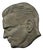 Vintage Male Profile in Metal and Cement, Italy, 1970s For Sale