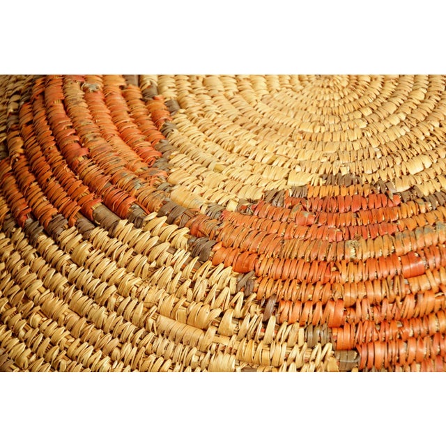 Large American Western Basket Vintage Woven Reed 1950s For Sale - Image 12 of 12