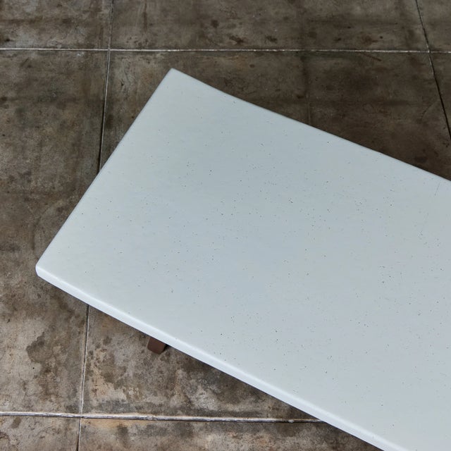 Paul Frankl Rectangular Whitened Cork Coffee Table or Bench for Johnson... For Sale - Image 15 of 16