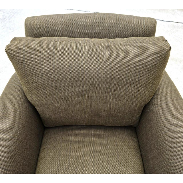 Early 21st Century Paul Robert English Roll Arm Swivel Club Chair Skirted Lounge Olive Green For Sale - Image 5 of 10