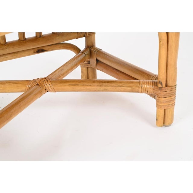 Italian Vanity Table with Chair in Bamboo and Rattan attributed to Vivai del Sud, 1970s, Set of 2 For Sale - Image 18 of 18