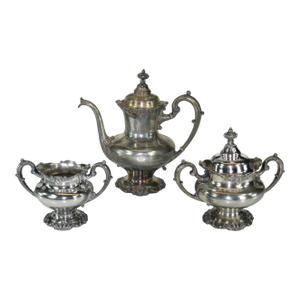 Antique c. 1906 Reed & Barton Silverplate Tea or Coffee Set - 3-Piece