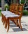 Wood Set of 4 Vintage Federal Style Walnut Dining Chairs With Equestrian Hunt Scene Upholstery For Sale - Image 7 of 18