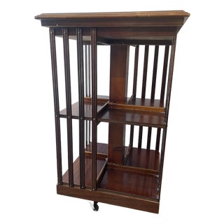 Antique Two Tiered Mahogany Bookcase W/Inlay For Sale