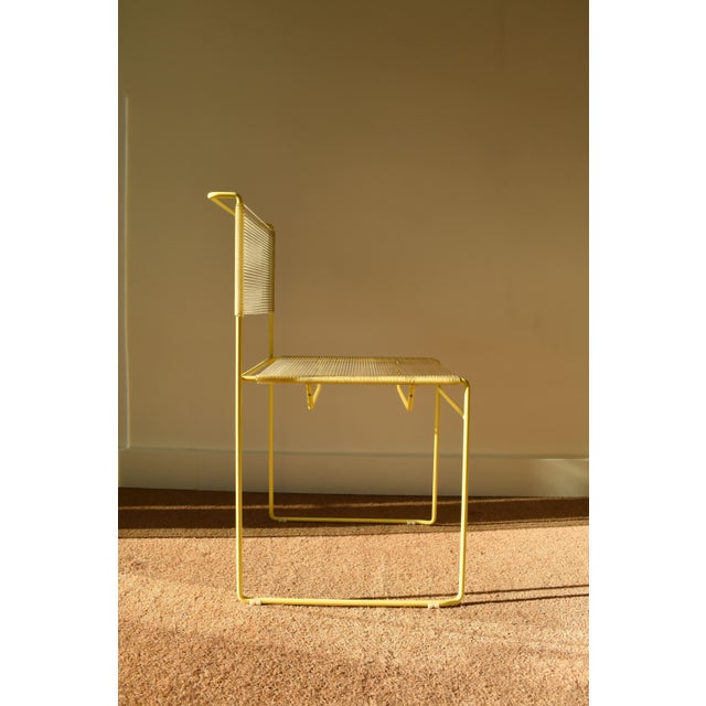Yellow Dining Chairs and Table Model Spaghetti by Giandomenico Belotti for Fly Line, Set of 5 For Sale - Image 8 of 15