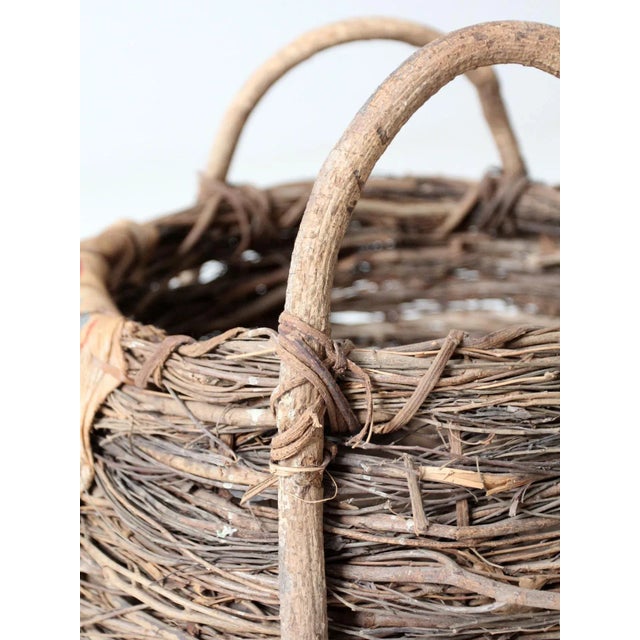 Antique Painted Bark Basket For Sale - Image 6 of 12