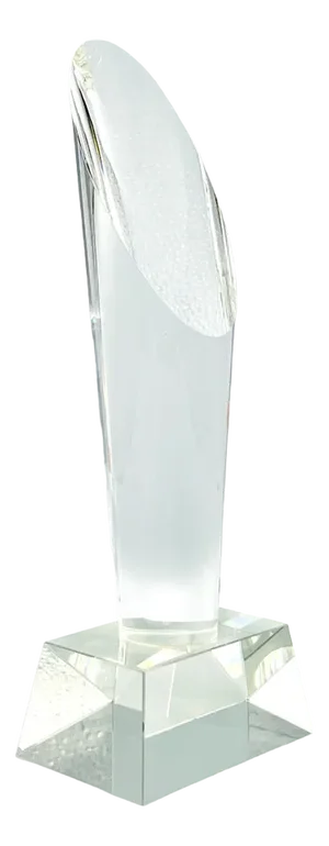 Lead Crystal Glass Obelisk from Desna, Czech Republic, 1980s