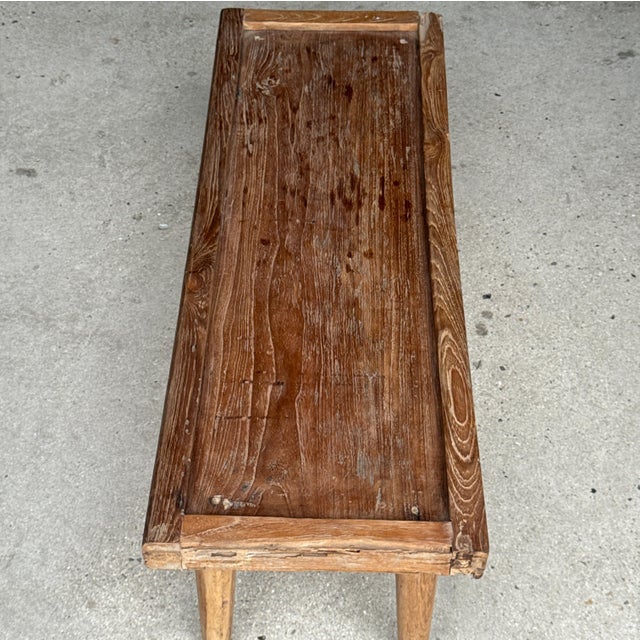 Coffee Table with Tapered Legs in Antique Teak, 1980s For Sale - Image 14 of 18