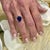 Traditional Natural Sapphire Diamond Ring 7 14k W Gold 6.16 TCW Certified For Sale - Image 3 of 12