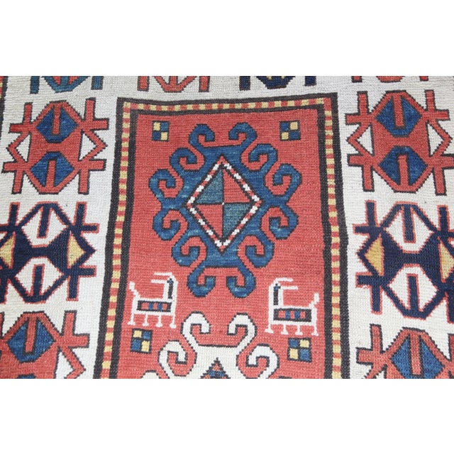 Antique Caucasian Sahsavan-Kazak Long Carpet-8' 1'' X 3' 2'' For Sale - Image 13 of 16