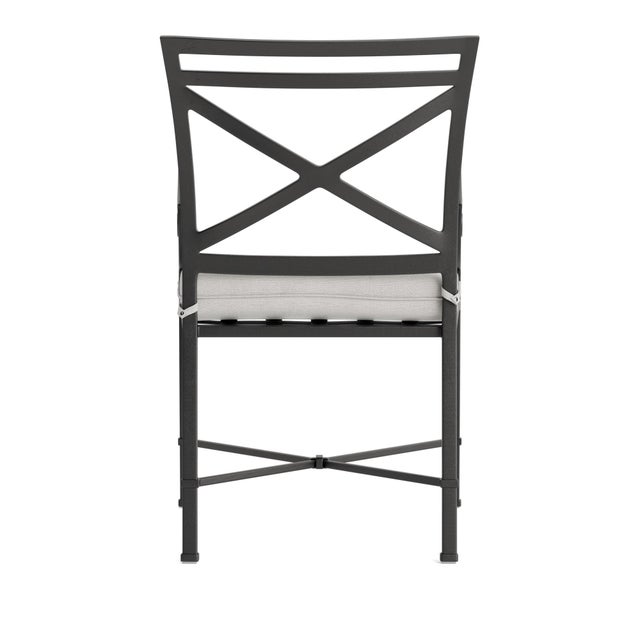 Brown Jordan Brown Jordan Venetian Arm Chair, Textured Pewter frame with Fusion Dove fabric For Sale - Image 4 of 11