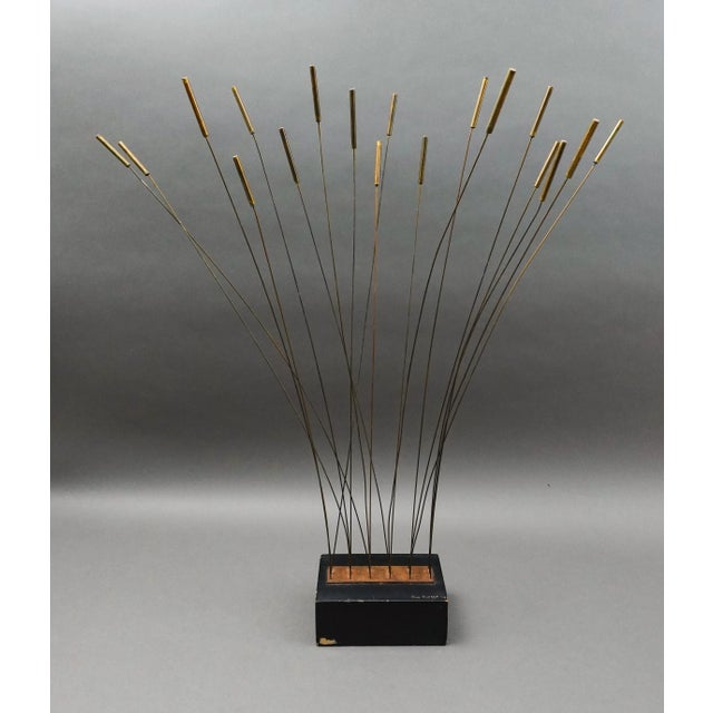 Ray Berger Brutalist Mid-Century Modern Vintage Cattail Mixed Metal Kinetic Art Sculpture For Sale - Image 11 of 11
