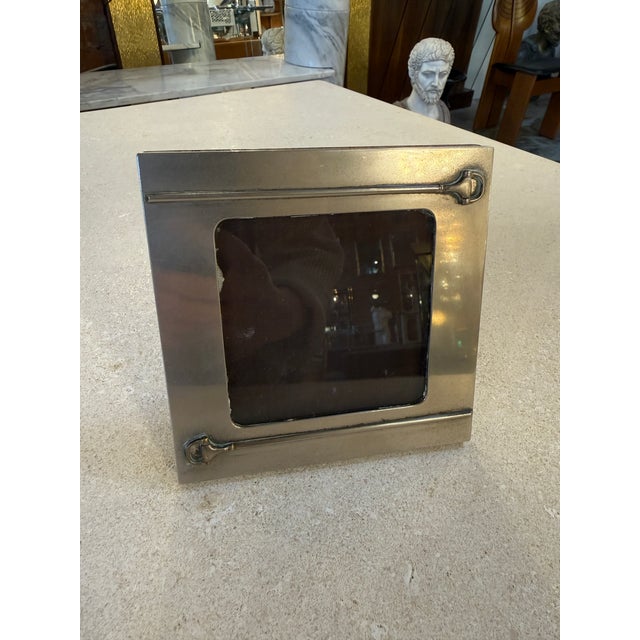 Gucci Gucci Silver-Plated Picture Frame With Equestrian Bar Motifs, Italy, 1970s For Sale - Image 4 of 6