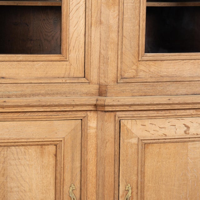 Brown 19th Century Bleached Oak French Bookcase Display Cabinet For Sale - Image 8 of 13