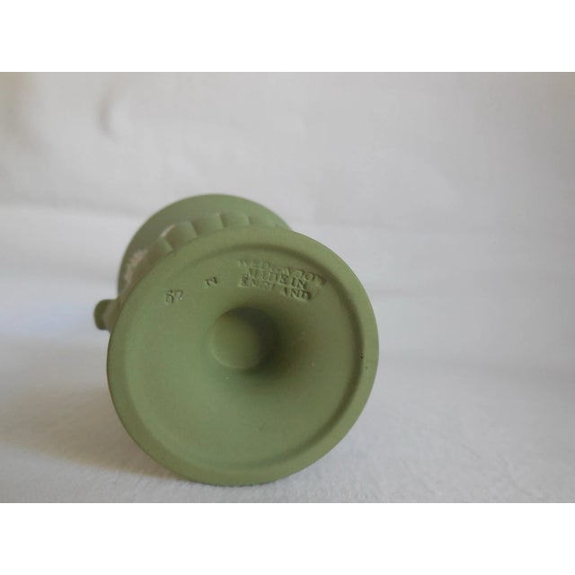 Mid-Century Modern Vintage Mid-Century Modern Wedgwood Sage Green Jasperware Twin Handle Vase For Sale - Image 3 of 3
