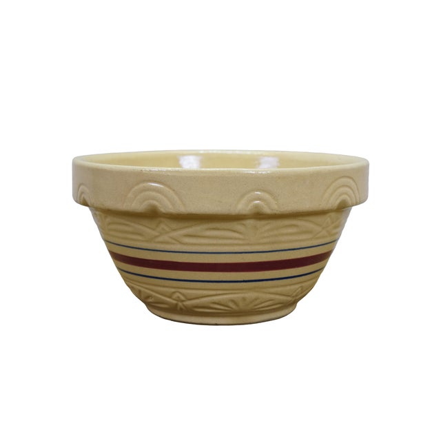 Mid-Century Modern Mid 20th Century Robinson Ransbottom Roseville Ohio 305 Geometric Mixing Bowl Red For Sale - Image 3 of 14