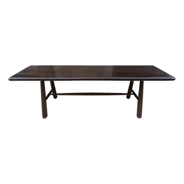 Andrianna Shamaris Midcentury Couture Espresso Stained Teak Wood Console Table For Sale