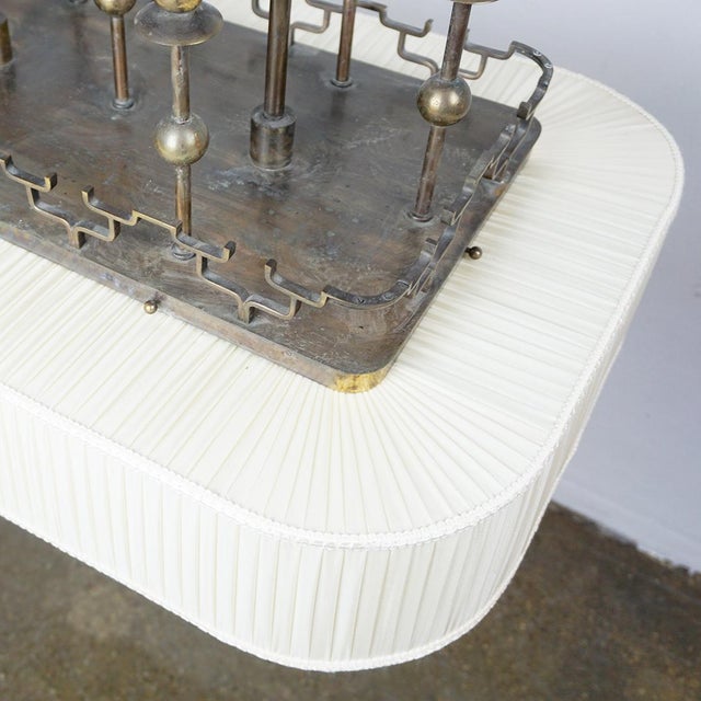 Art Deco Brass and Glass Billard or Snooker Chandelier, 1950s For Sale - Image 4 of 11