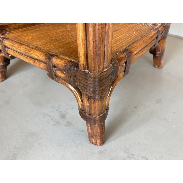 Wood Lexington Tommy Bahama Bali Hai Del Sol Pencil Rattan Nightstands, a Pair For Sale - Image 7 of 11