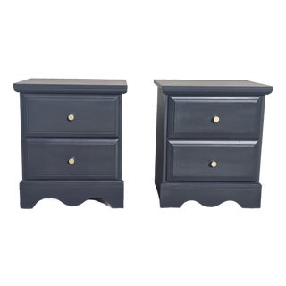 Moody Dark Nighstands Pair - Vintage For Sale
