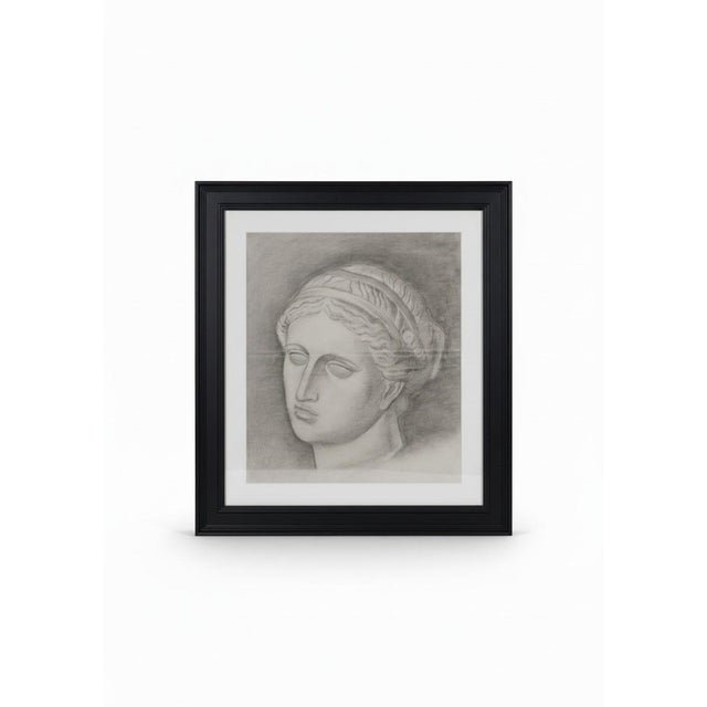 Paper Grand Scale Academic Study of a Classical Greek Figure, 1870, Pencil on Paper For Sale - Image 7 of 7