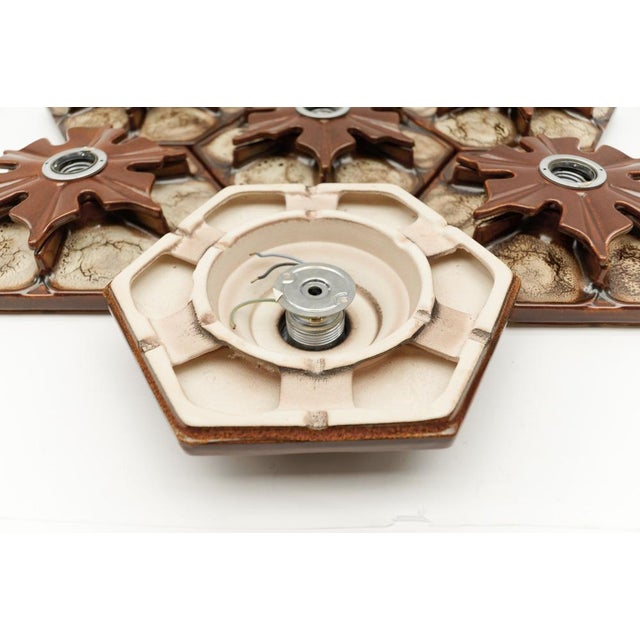 Ceramic Brown Wall Lights, Germany, 1970s, Set of 7 For Sale - Image 11 of 14