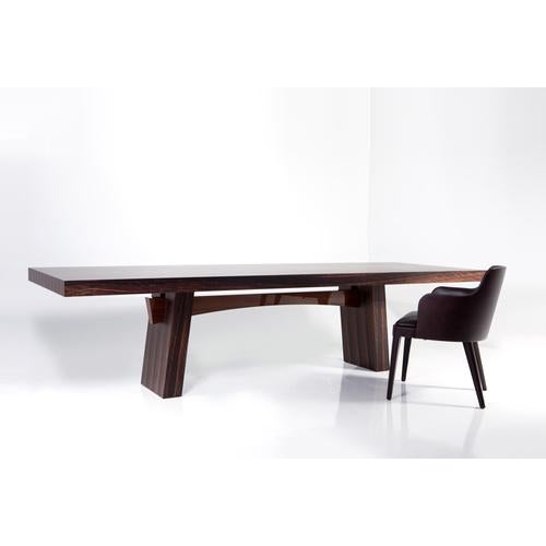 Wa 380 Matt Elm and Glossy Red Beam Dining Rectangular Table by Casa Casati For Sale - Image 9 of 10