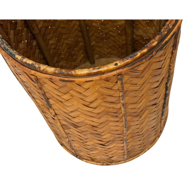 Tortoise Rattan Laundry Basket/Storage Bin For Sale - Image 11 of 12