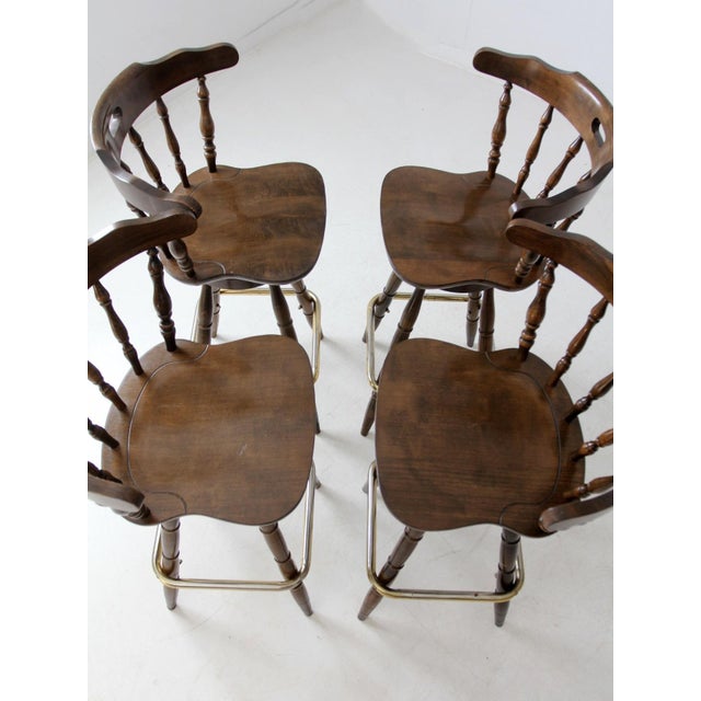 Vintage Pub Style Bar Stools Set of 4 For Sale - Image 15 of 15