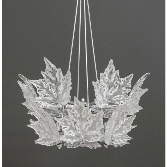Metal Lalique Champs-Elysees Two-Tier Chandelier For Sale - Image 7 of 18