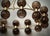 Art Deco Round Art Glass and Brass Chandelier, 2000 For Sale - Image 9 of 10