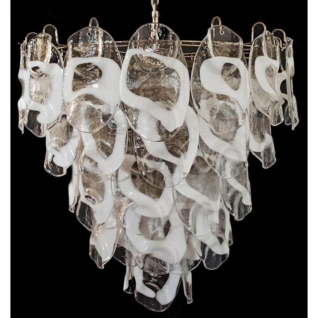 Large Italian Murano Glass Chandelier, 1970s For Sale - Image 3 of 18