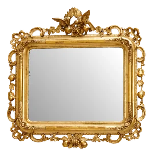 Rococo Baroque Louis Philippe Style Crested Mirror, 1850s