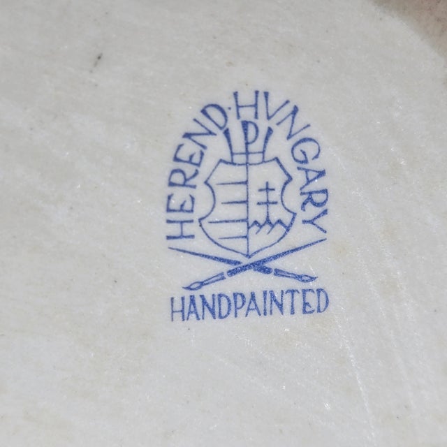 Ceramic 1990s Herend Fishnet Porcelain Pair of Wild Ducks Figurine 5035 in Rust, Size Medium For Sale - Image 7 of 9