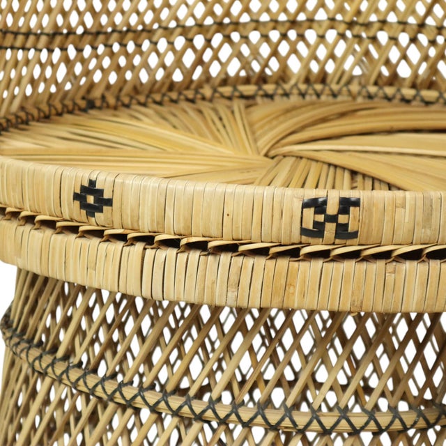 Large Boho Peacock Emanuelle Chair in Rattan, 1960s For Sale - Image 12 of 16