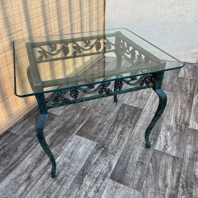 A Pair of Late 20th Century Cast Iron Glass Top Side Tables. For Sale - Image 12 of 18