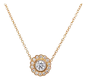 Tiffany & Co. Enchant Diamond 18k Rose Gold Platinum Pendant Necklace