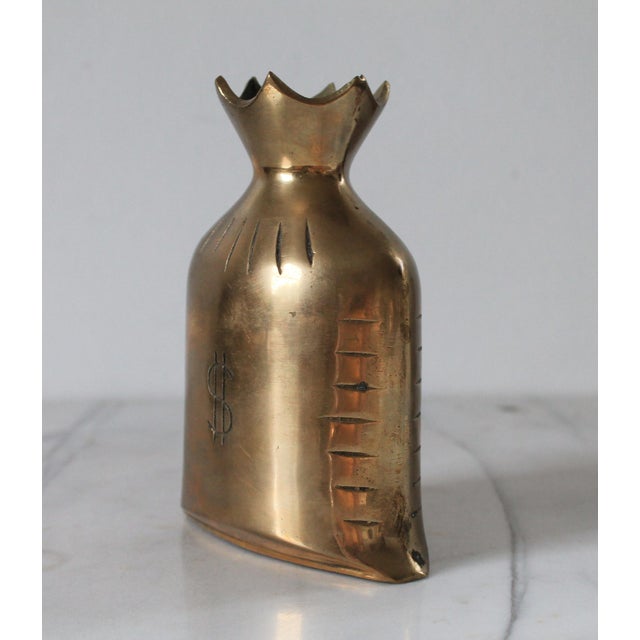 Mid 20th Century Vintage Brass Money Bag Bank For Sale - Image 5 of 9