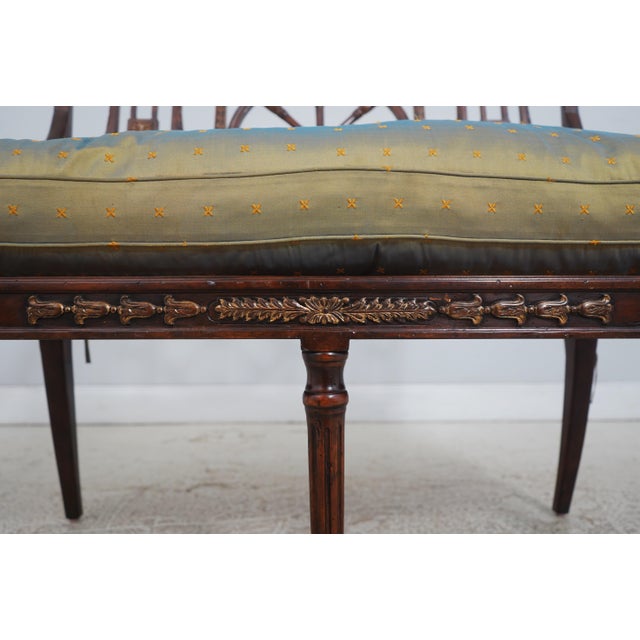 Theodore Alexander Neoclassical Style Wheel Back Cane Settee For Sale - Image 15 of 18