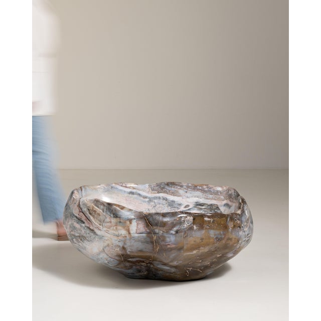 Mid 20th Century Brazil Antique White Agate Decorative Bowl For Sale - Image 11 of 15